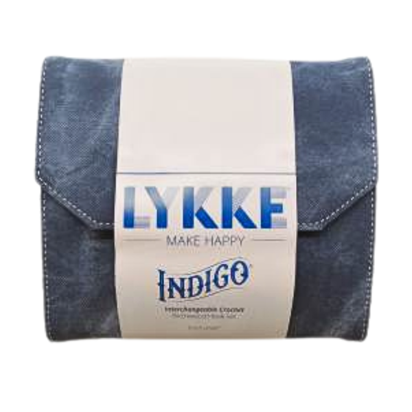 LYKKE Set de Crochets Tunisiens Interchangeables Indigo, Bleu, 15 cm