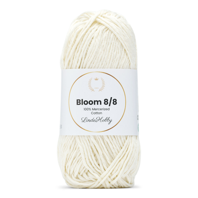 LindeHobby Bloom 8/8 Mercerized Cotton 30 Blanc naturel