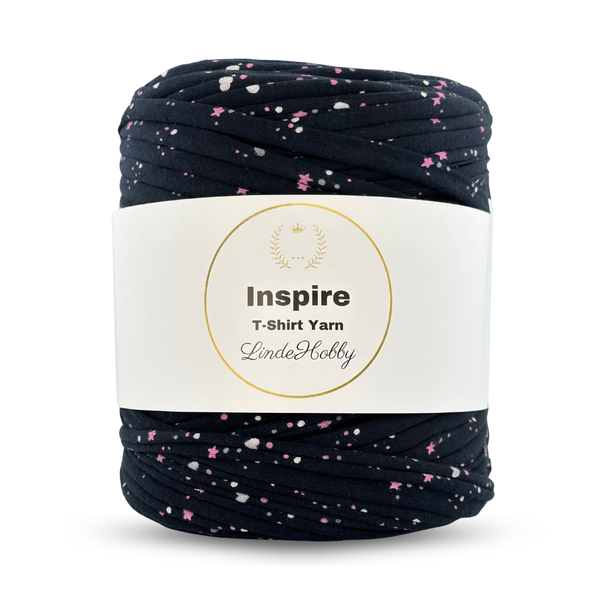 LindeHobby Inspire Print 22 Noir avec petites étoiles et cœurs