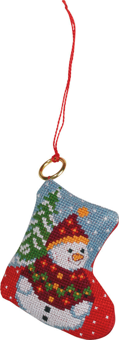 Kit de broderie Sapin & bonhomme de neige 7 x 8 cm