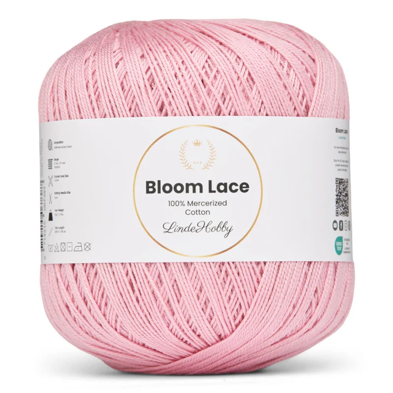 LindeHobby Bloom Lace Mercerized Cotton 27 Rose poudré