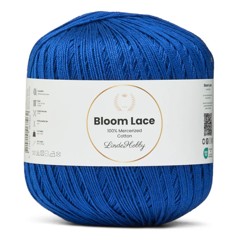 LindeHobby Bloom Lace Mercerized Cotton 35 Bleu royal