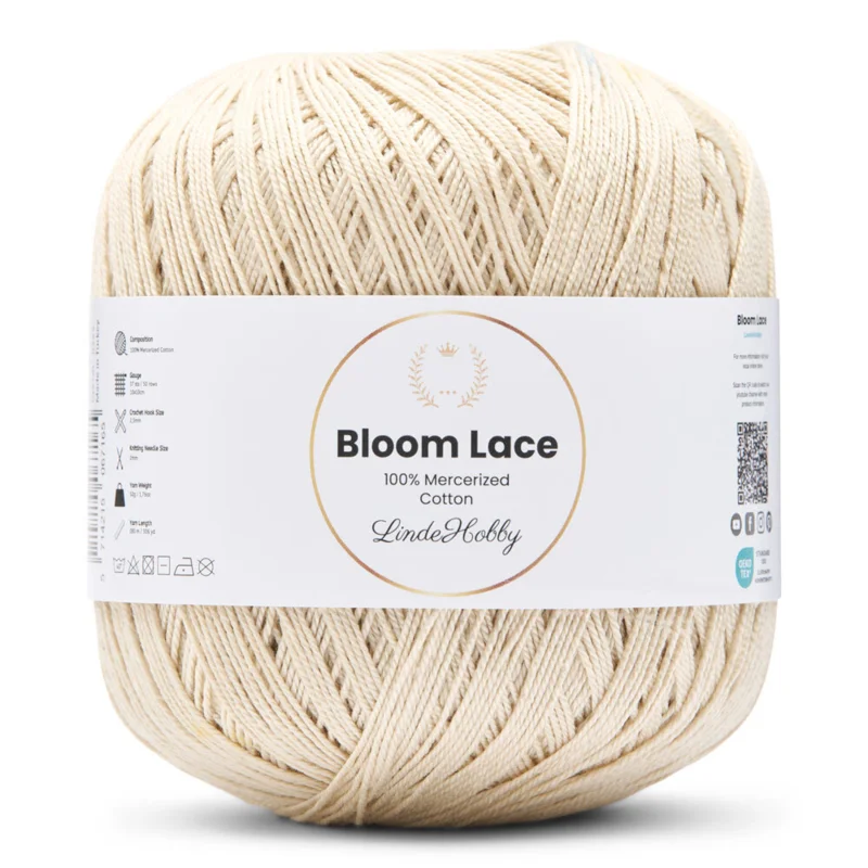 LindeHobby Bloom Lace Mercerized Cotton 05 Écru
