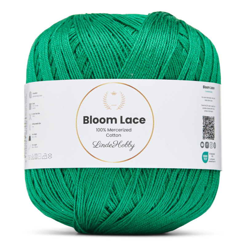 LindeHobby Bloom Lace Mercerized Cotton 33 Vert Benetton