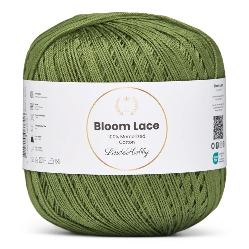 LindeHobby Bloom Lace Mercerized Cotton 20 Vert olive