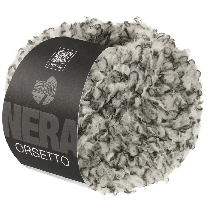 Lana Grossa Orsetto 105 Zwart/Ruwwit