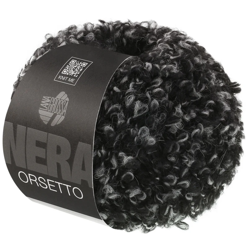 Lana Grossa Orsetto 106 Zwart/Grijs