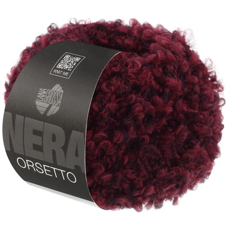 Lana Grossa Orsetto 102 Bordeaux/Zwart