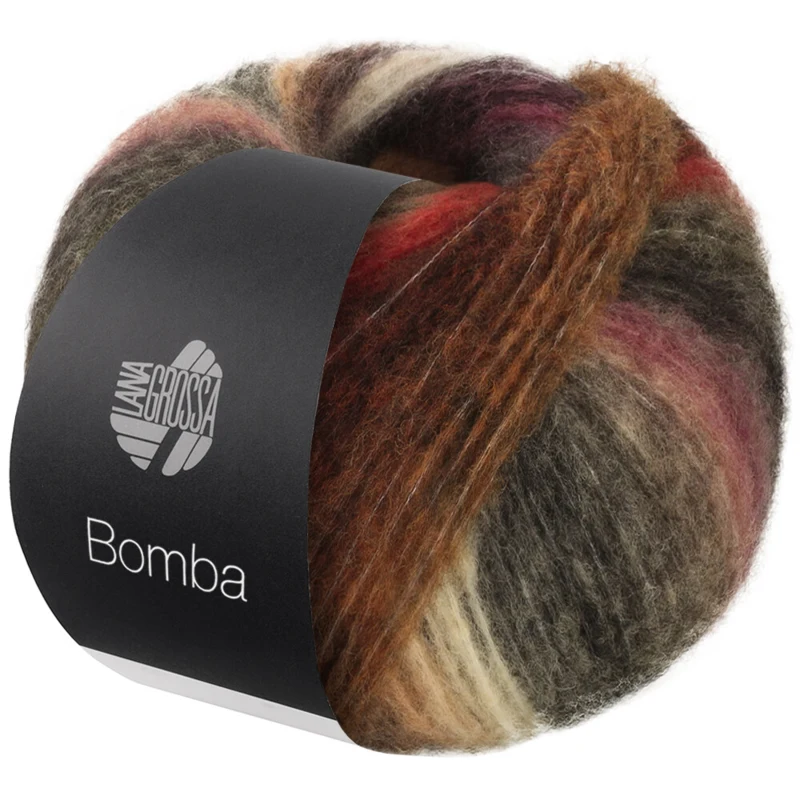 Lana Grossa Bomba 08 Brique-/gris rouge/brun gris/anthracite/gris foncé/olive/vert gris