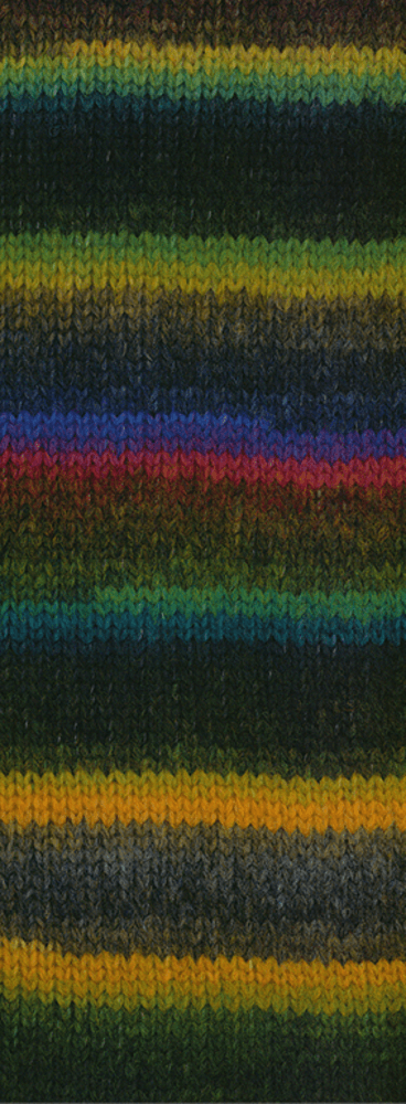 Lana Grossa Bomba 04 Rouille/pétrole foncé/-olive/blanc-/vert gris/violet/mûre/gris jaune
