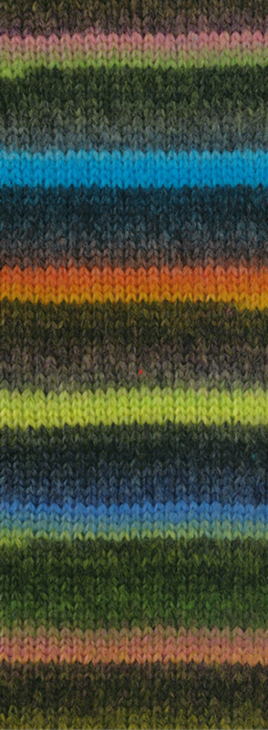 Lana Grossa Bomba 07 Pêche/blanc-/clair-/vert foncé/gris pétrole/-brun/bleu turquoise