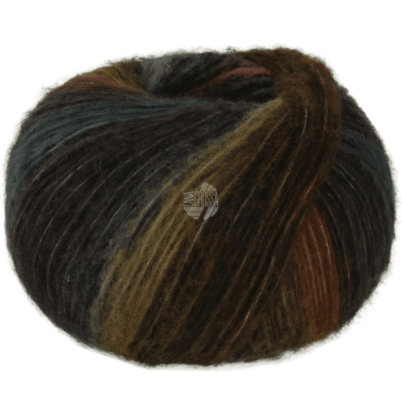 Lana Grossa Bomba 09 Nougat/moka/mûre/bleu noir/lilas gris/olive grise/anthracite