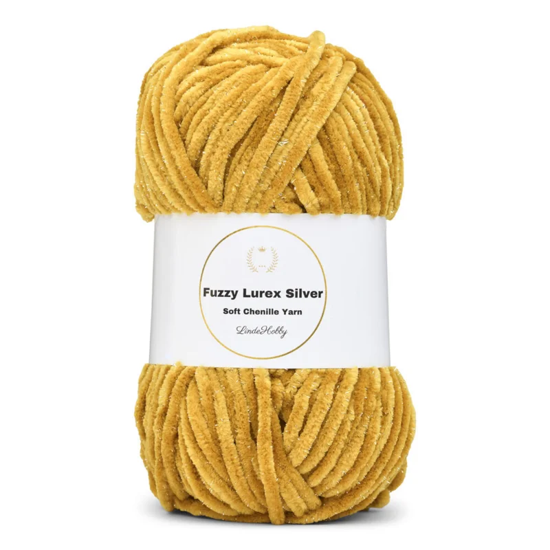 LindeHobby Fuzzy Chenille Silver Lurex 23 Ocre doré