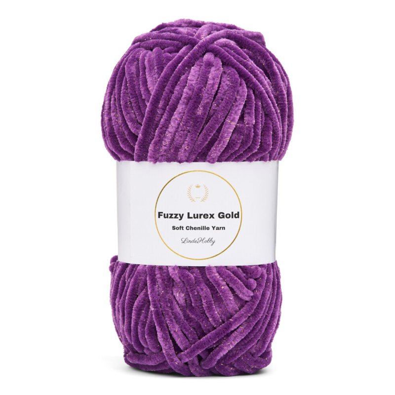 LindeHobby Fuzzy Chenille Gold Lurex 40 Violet