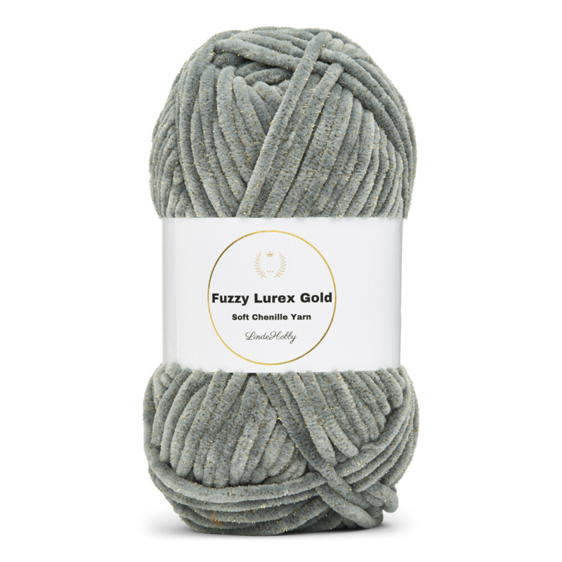 LindeHobby Fuzzy Chenille Gold Lurex 05 Gris foncé