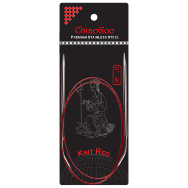 ChiaoGoo Aiguilles Circulaires Knit Red Acier Inoxydable (23-100 cm) 100 cm