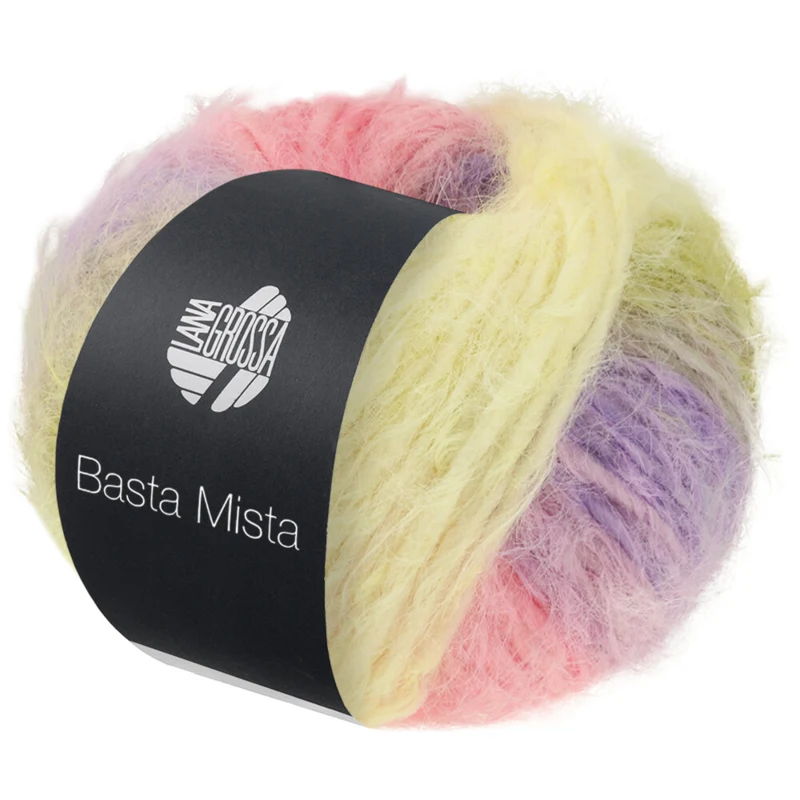 Lana Grossa Basta Mista 112 Crème/Vanille/Citron vert/Gris vert/Rose/Lilas/Lavande