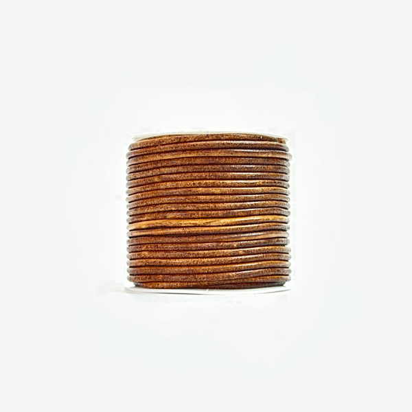 HobbyArts Cordon en cuir, 10 m, Nature Foncé 2.00 mm