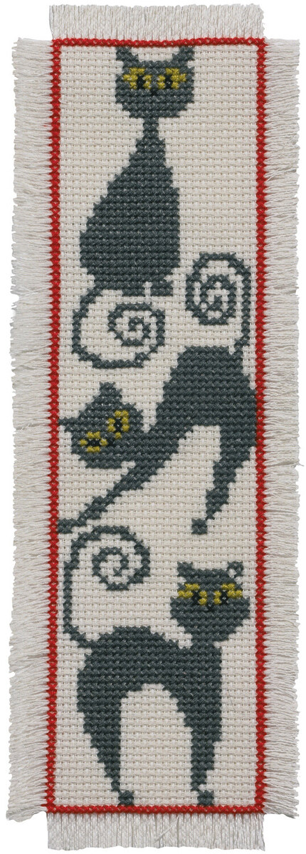 Borduurpakket Boekenlegger Kat 7 x 22 cm