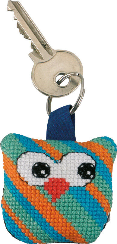 Kit de broderie Chouette avec bandes diagonales 5 x 5 cm