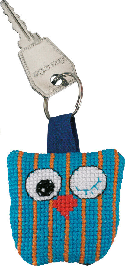 Kit de broderie Hibou avec bandes verticales 5 x 5 cm