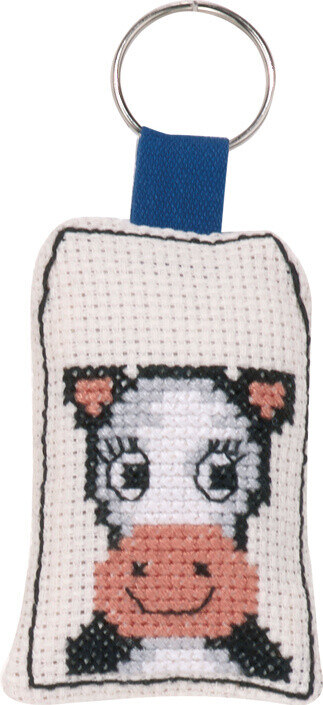 Kit de broderie Porte-clés vache 5 x 7 cm