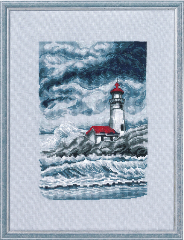 Kit de broderie Phare tempête R5636 26 x 35 cm