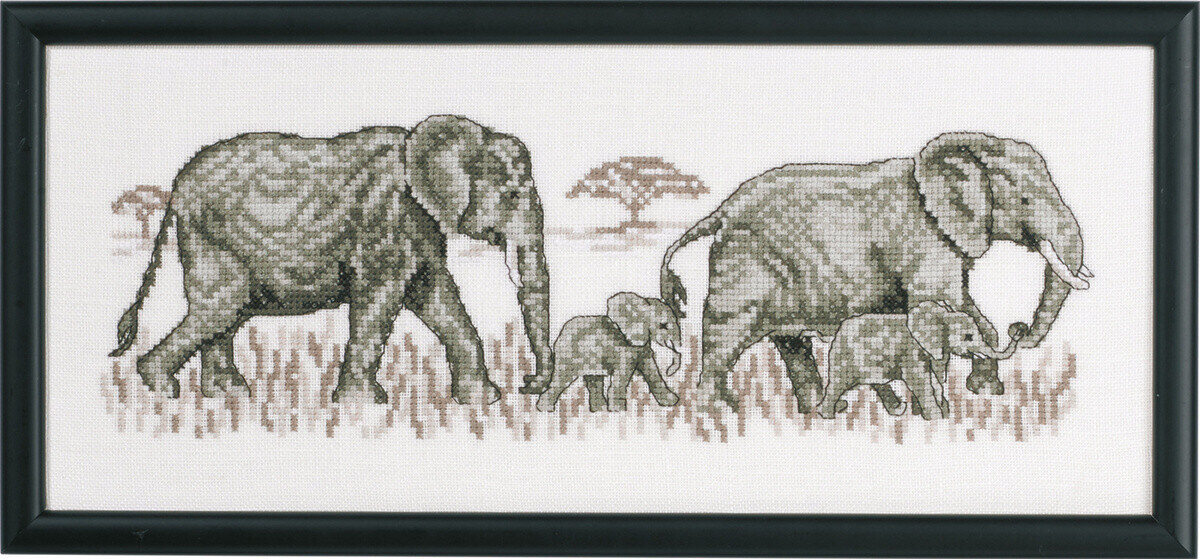Kit de Broderie Éléphants R5496 36 x 15 cm