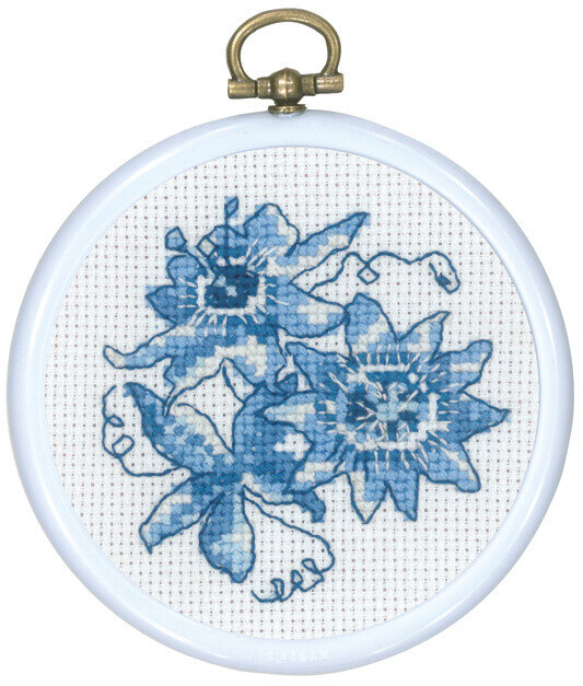 Kit de broderie Passiflore bleue 8 Ø