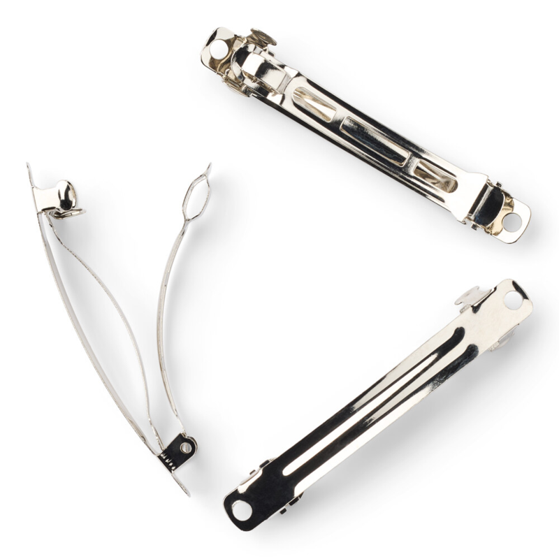 LindeHobby Barrettes, Argent, 6 mm, 3 pcs