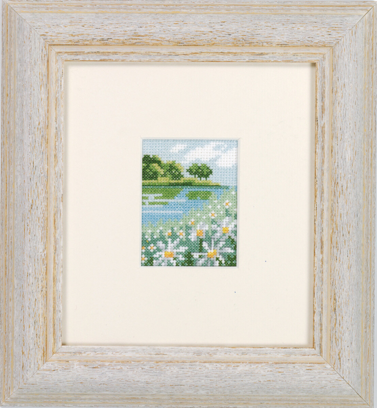 Kit de broderie Prairie de marguerites 6,5 x 5 cm