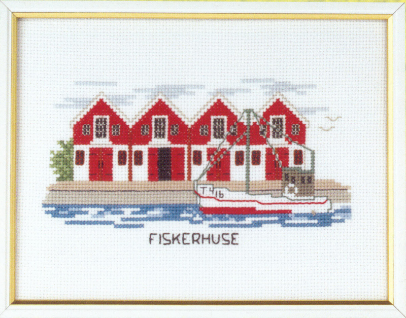 Borduurpakket Vissershuisjes 20 x 15 cm 5611