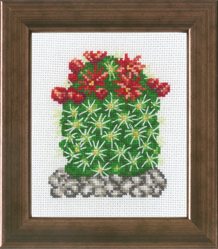Kit de broderie Cactus avec rouge R5380 10 x 12 cm