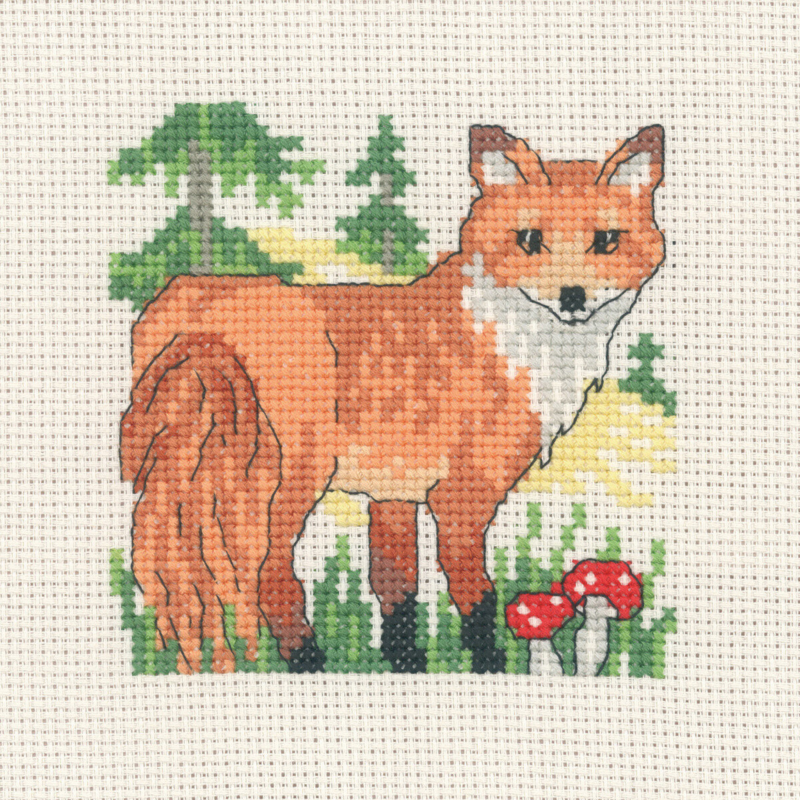 Kit de broderie Renard 12 x 12 cm