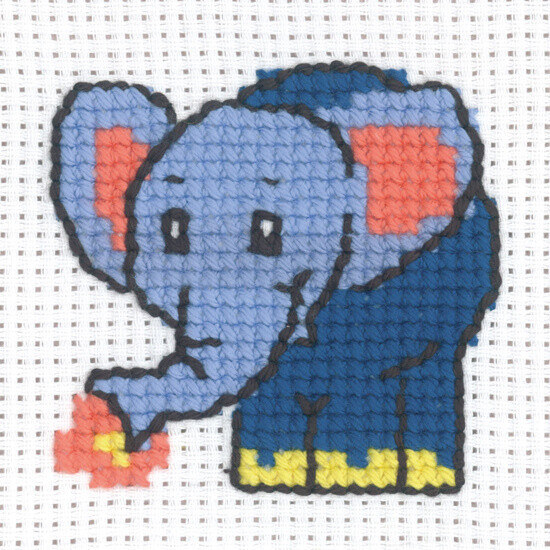 Kit de broderie Éléphant 8 x 8 cm