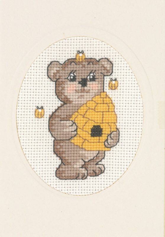 Kit de broderie Ours abeille 9 x 13 cm