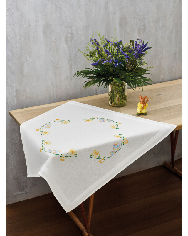 Kit de broderie Jonquilles & œufs 80 x 80 cm