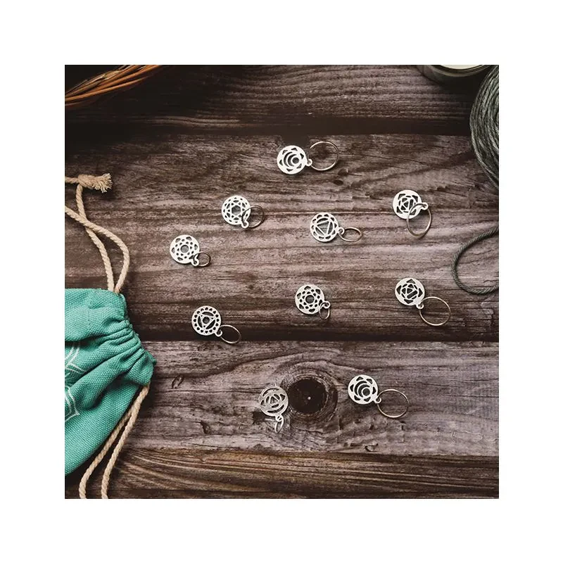 KnitPro Chakra Marqueurs de Mailles, Argent