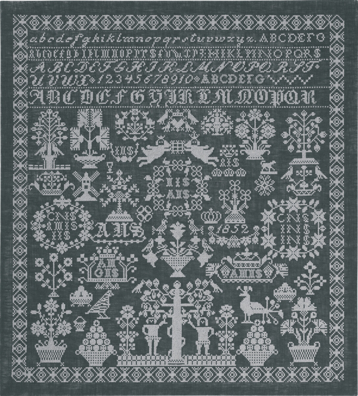 Borduurpakket Grijze naamlap 54 x 59 cm