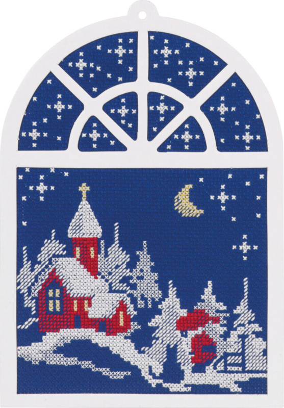 Kit de broderie Fenêtre Noël 15x20 cm