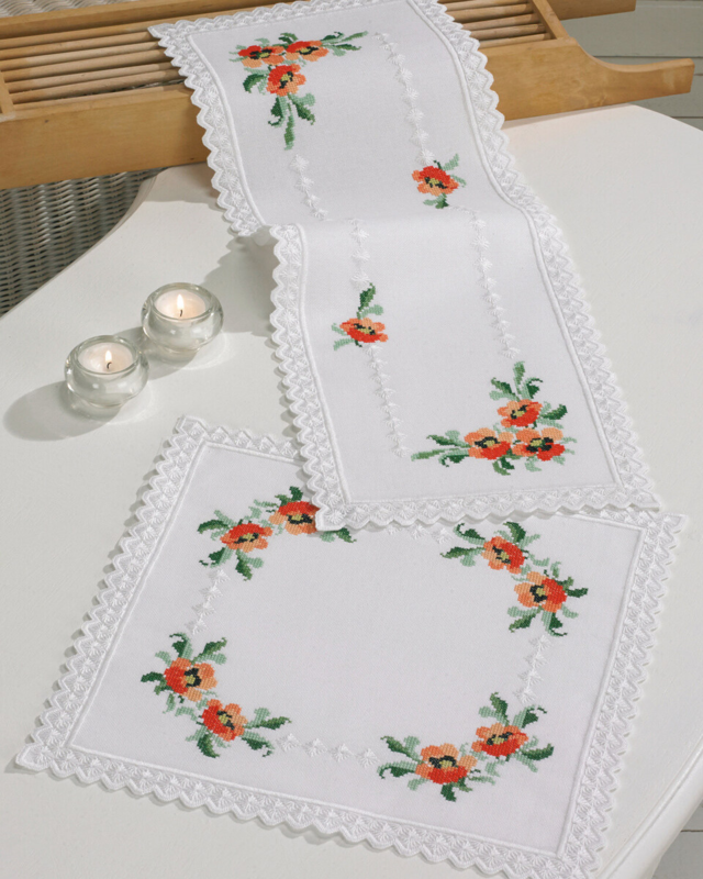 Kit de broderie Coquelicots 28 x 68 cm