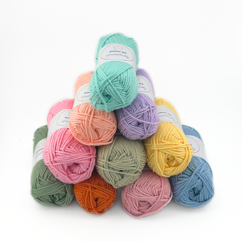 LindeHobby Cotton 8/8 - Soft Pastel Dream, 10 pelotes