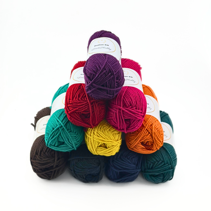 LindeHobby Cotton 8/8 – Autumn Glow, 10 pelotes