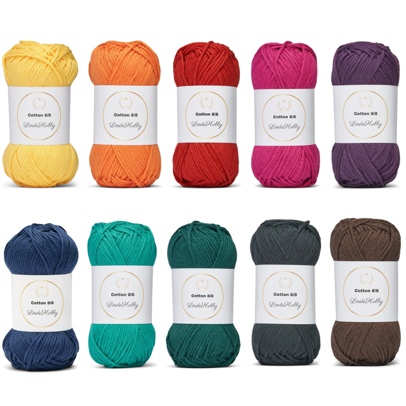 LindeHobby Cotton 8/8 – Autumn Glow, 10 pelotes