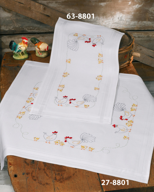 Kit de Broderie Famille de Poules 40 x 80 cm