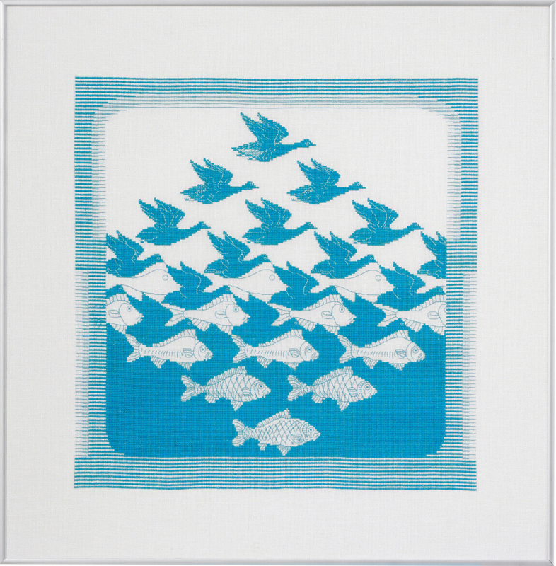 Kit de broderie Oiseau/Poisson turq. R5988 57 x 55cm