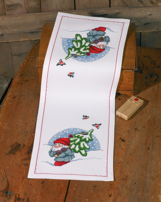 Kit de broderie Lutin avec sapin de Noël 34 x 94 cm