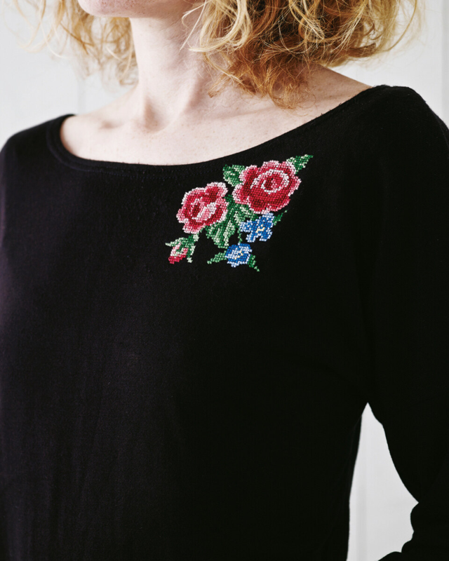 Kit de broderie Roses 10 x 10 cm