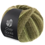 Lana Grossa Cosy Socks Soft Stripes 107 Lichtgroen/resedagroen/grijsgroen/mosgroen