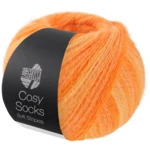 Lana Grossa Cosy Socks Soft Stripes 112 Lichtoranje/mandarijn/oranje